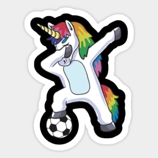 Dabbing Unicorn Soccer Sticker